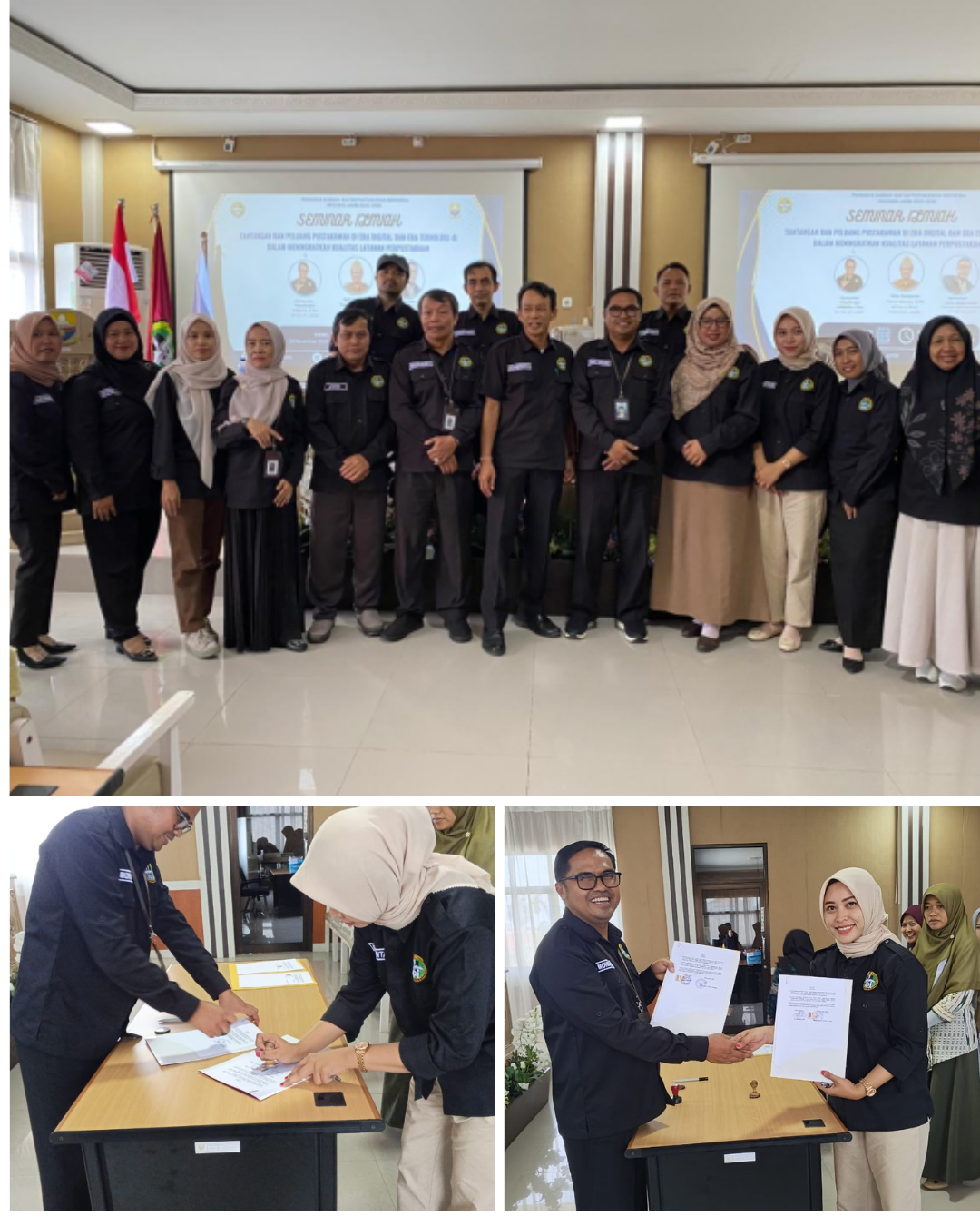 Pustakawan dan Kepala Perpustakaan UNH Hadiri Seminar IPI Jambi: Bahas Tantangan dan Peluang Layanan Perpustakaan di Era Digital dan AI Serta Penandatanganan Kerja Sama Perpustakaan UNH dan Perpustakaan UIN STS Jambi